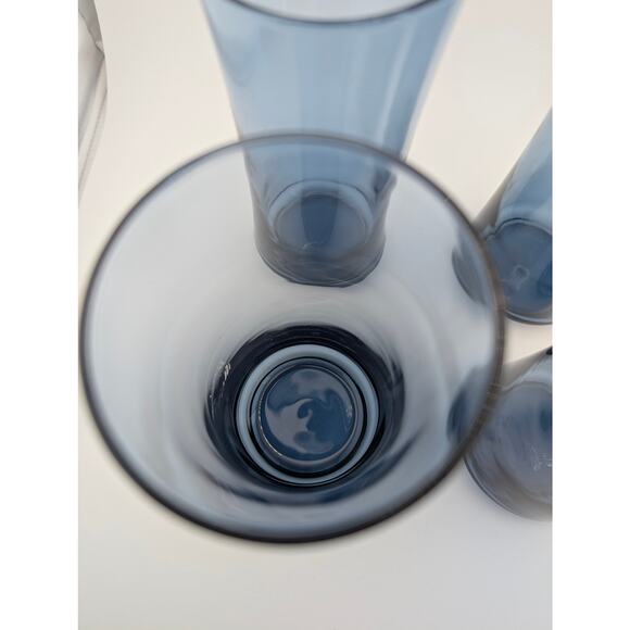 Vintage Libbey Bolero Blue Tumblers MCM 1970s Set of 4 16oz Cooler Glasses - Picture 3 of 5